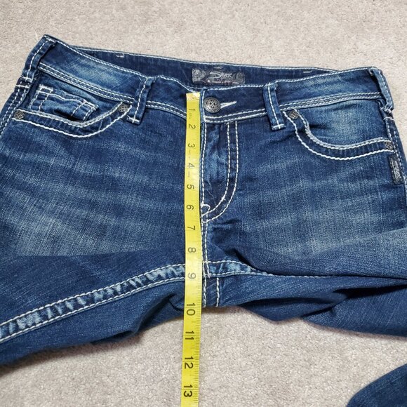 SILVER JEANS Suki Bootcut Jeans Stretch Mid-Rise Indigo Blue Women's 32 X 33" - Picture 11 of 15